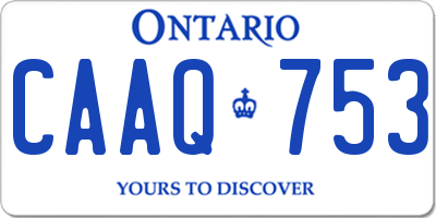 ON license plate CAAQ753