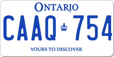 ON license plate CAAQ754