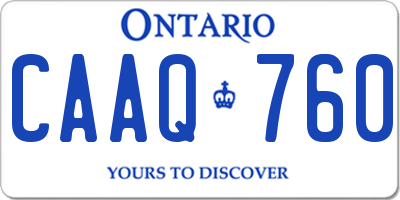 ON license plate CAAQ760