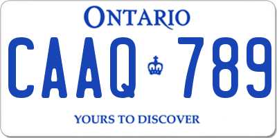 ON license plate CAAQ789