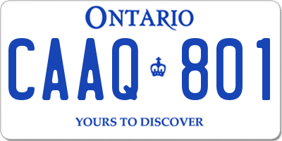 ON license plate CAAQ801