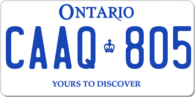 ON license plate CAAQ805