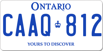 ON license plate CAAQ812