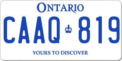 ON license plate CAAQ819