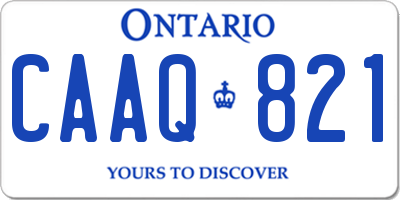 ON license plate CAAQ821