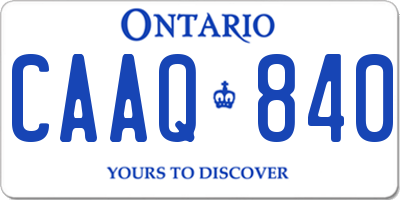 ON license plate CAAQ840