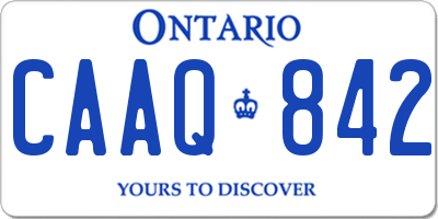 ON license plate CAAQ842