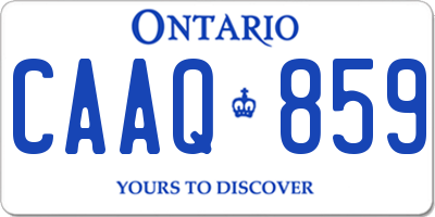 ON license plate CAAQ859