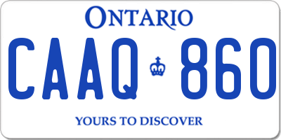 ON license plate CAAQ860