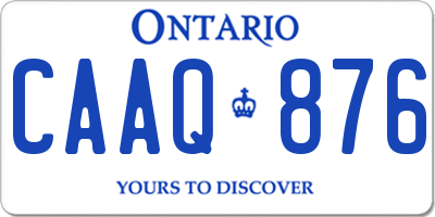 ON license plate CAAQ876