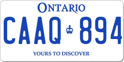 ON license plate CAAQ894