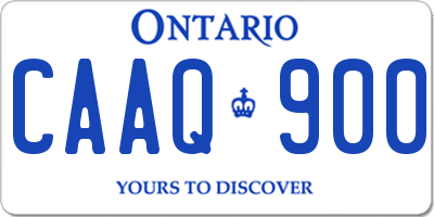 ON license plate CAAQ900