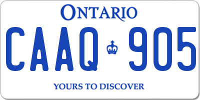 ON license plate CAAQ905