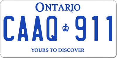 ON license plate CAAQ911