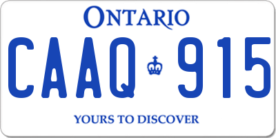 ON license plate CAAQ915