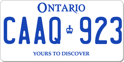 ON license plate CAAQ923