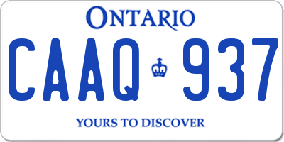 ON license plate CAAQ937