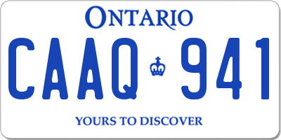 ON license plate CAAQ941