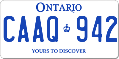 ON license plate CAAQ942