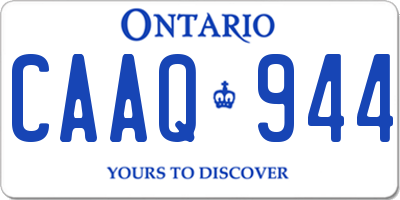 ON license plate CAAQ944