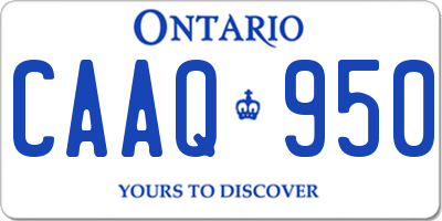 ON license plate CAAQ950