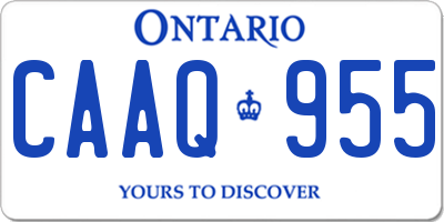 ON license plate CAAQ955