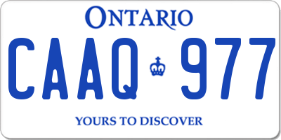 ON license plate CAAQ977