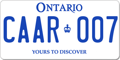 ON license plate CAAR007