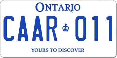 ON license plate CAAR011