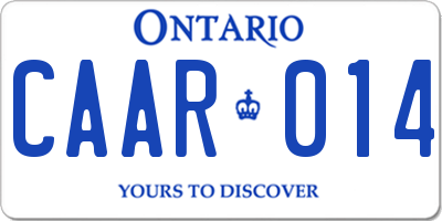 ON license plate CAAR014