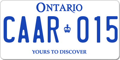 ON license plate CAAR015