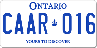 ON license plate CAAR016