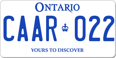 ON license plate CAAR022