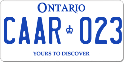 ON license plate CAAR023