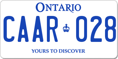 ON license plate CAAR028