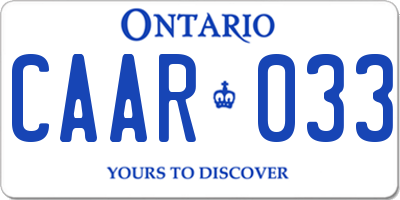 ON license plate CAAR033