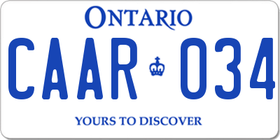 ON license plate CAAR034