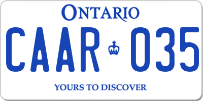 ON license plate CAAR035