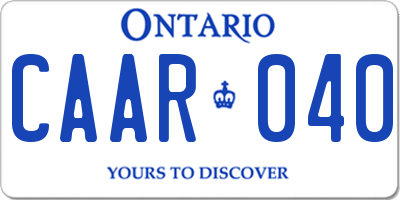 ON license plate CAAR040