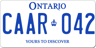 ON license plate CAAR042