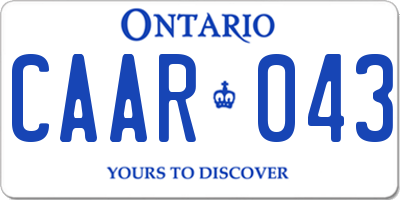 ON license plate CAAR043