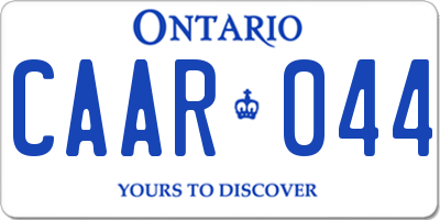 ON license plate CAAR044