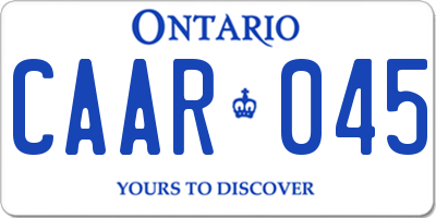 ON license plate CAAR045