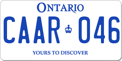 ON license plate CAAR046