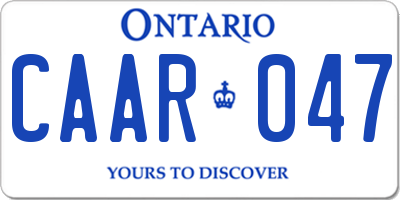 ON license plate CAAR047