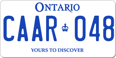 ON license plate CAAR048