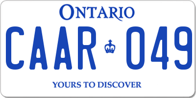 ON license plate CAAR049