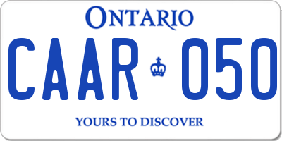 ON license plate CAAR050