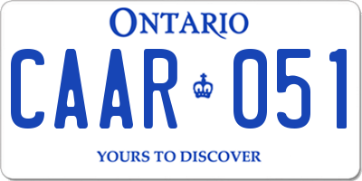 ON license plate CAAR051