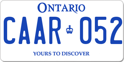 ON license plate CAAR052